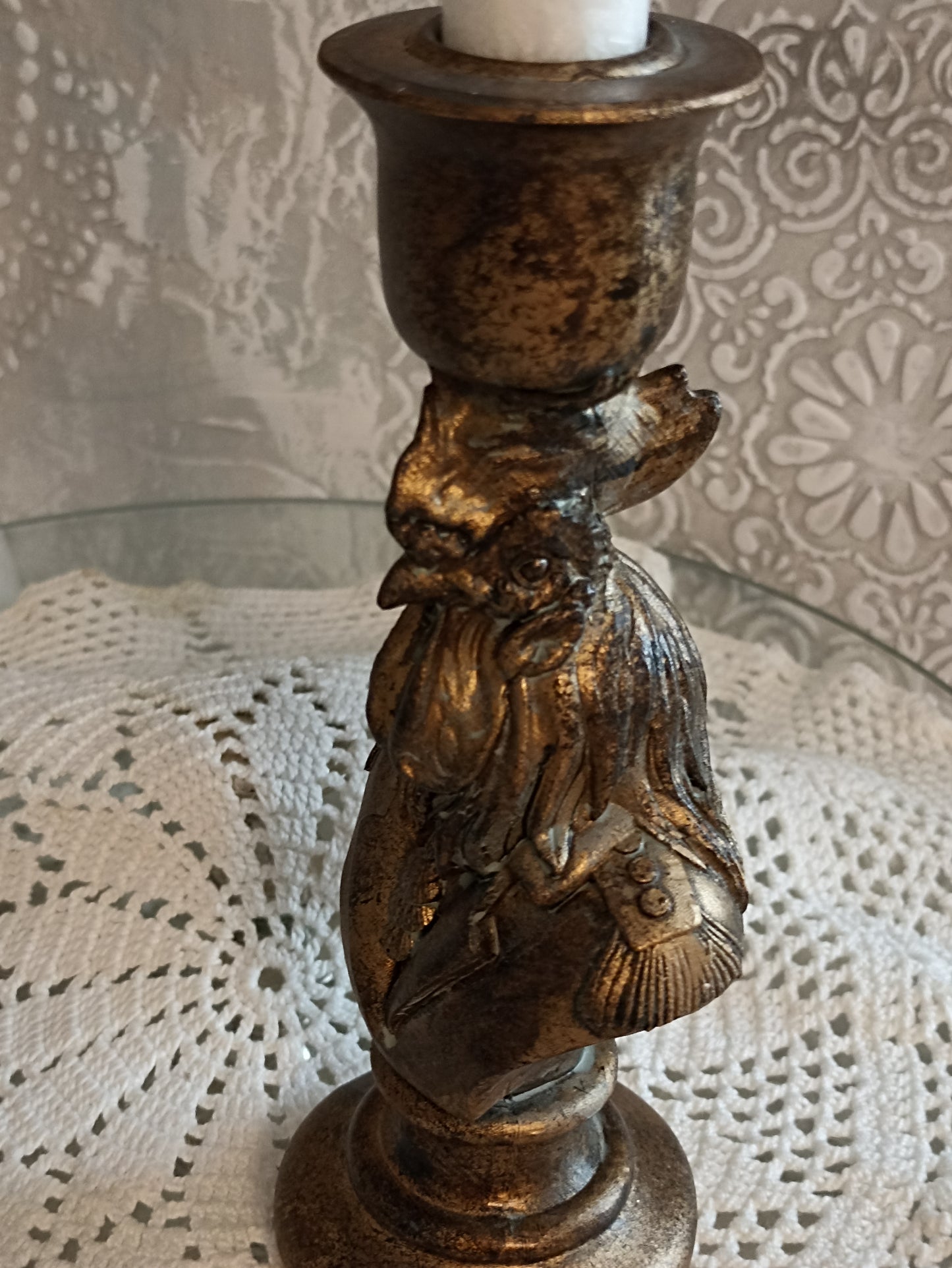 gyertyatartó kakasos